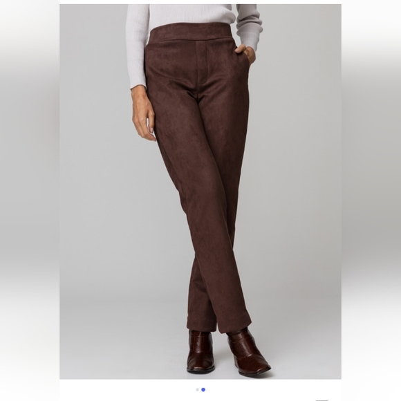 Alberto Makali Pants - Alberto Makali Deep Brown Faux Suede Pants